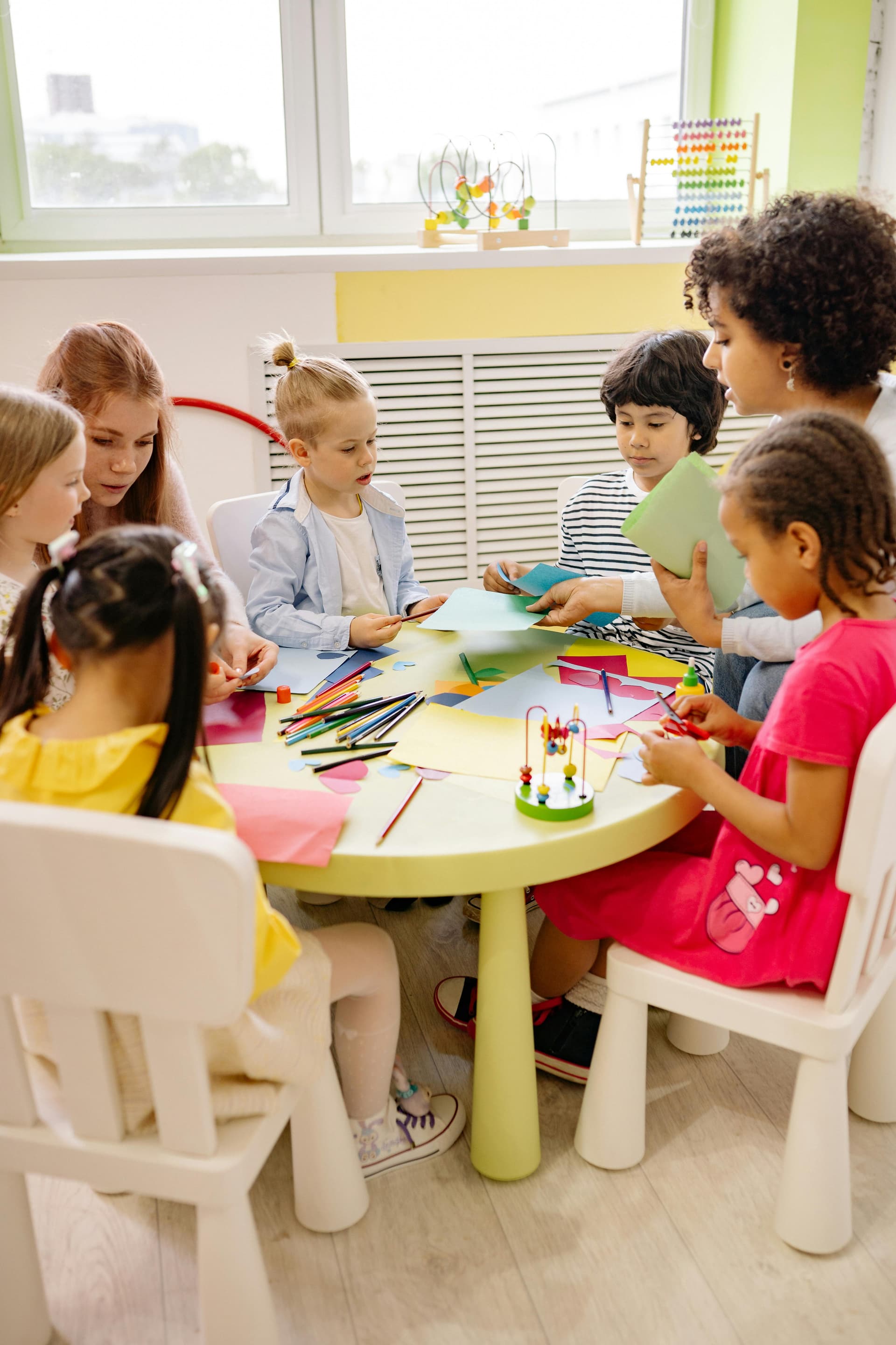 Children engaged in creative learning activities